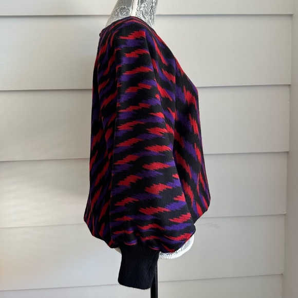 Vintage Gogo Folklore Olga Fisch Ecuadorian Woven Dolman Sleeve Top - Picture 5 of 10